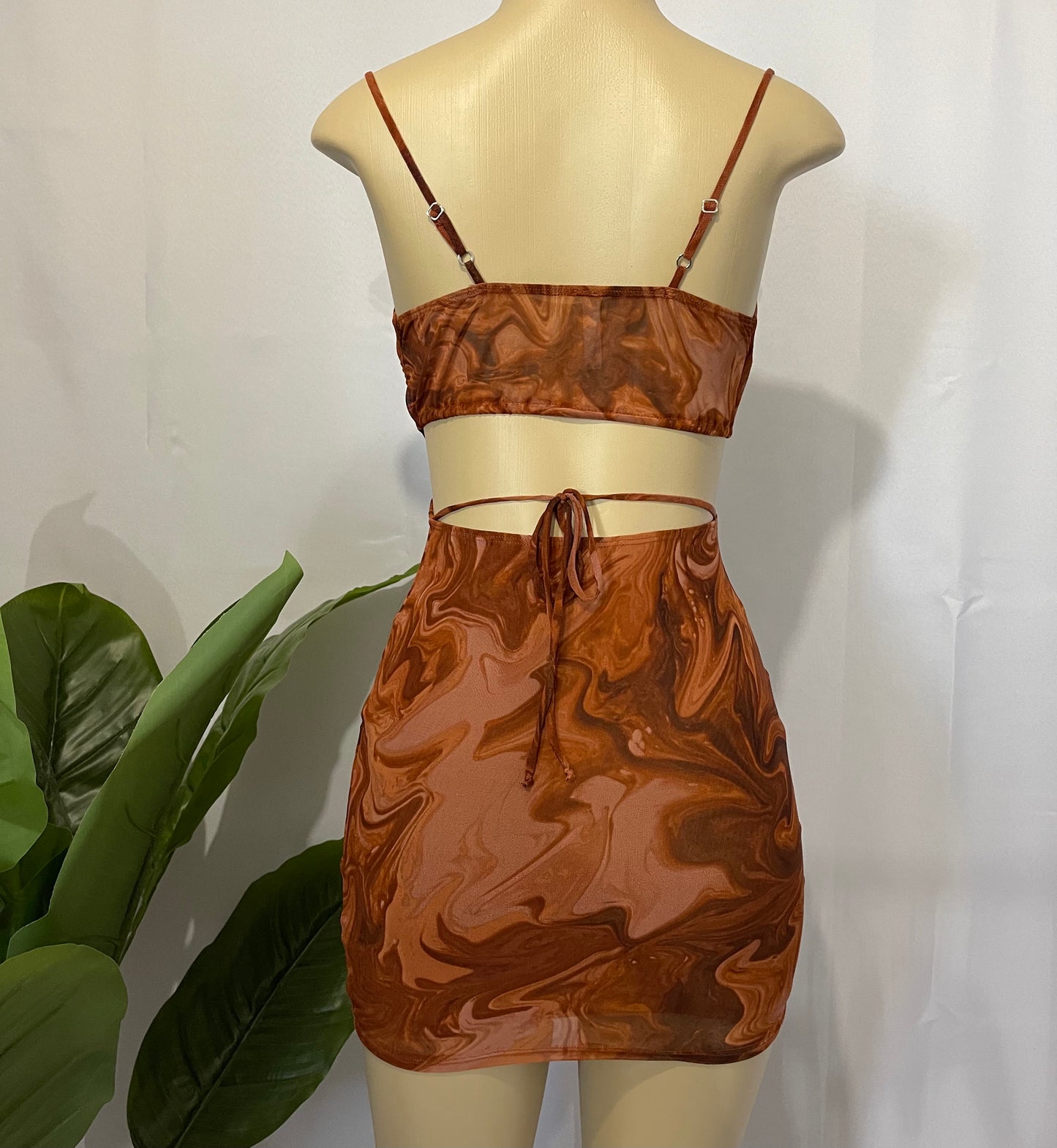 Shayla Mini Dress (Brown)