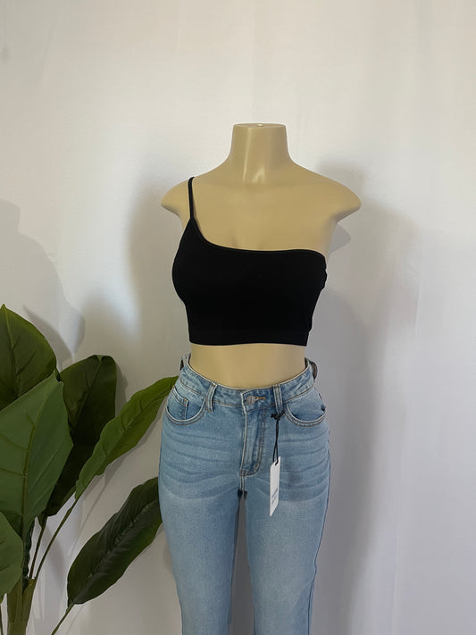 One Shoulder Crop Top